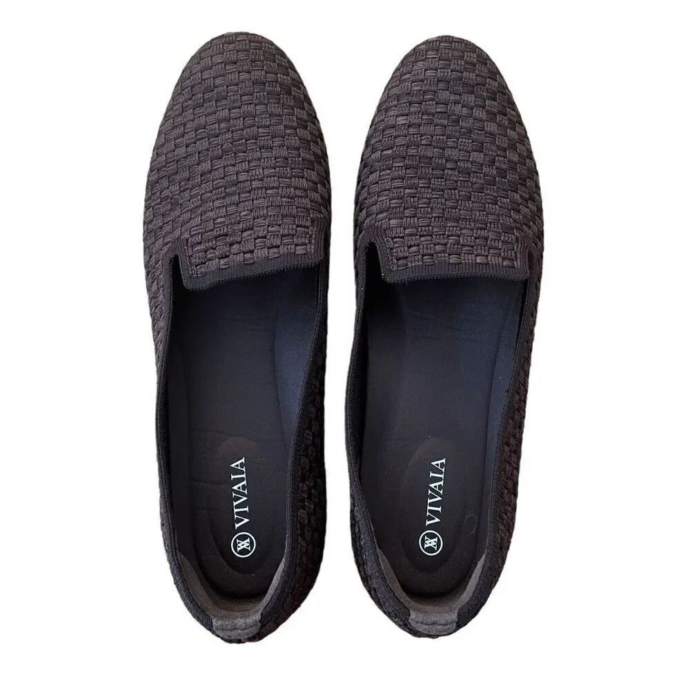 Vivaia Audrey Round-Toe Woven Knit Loafer Size 10 41.5